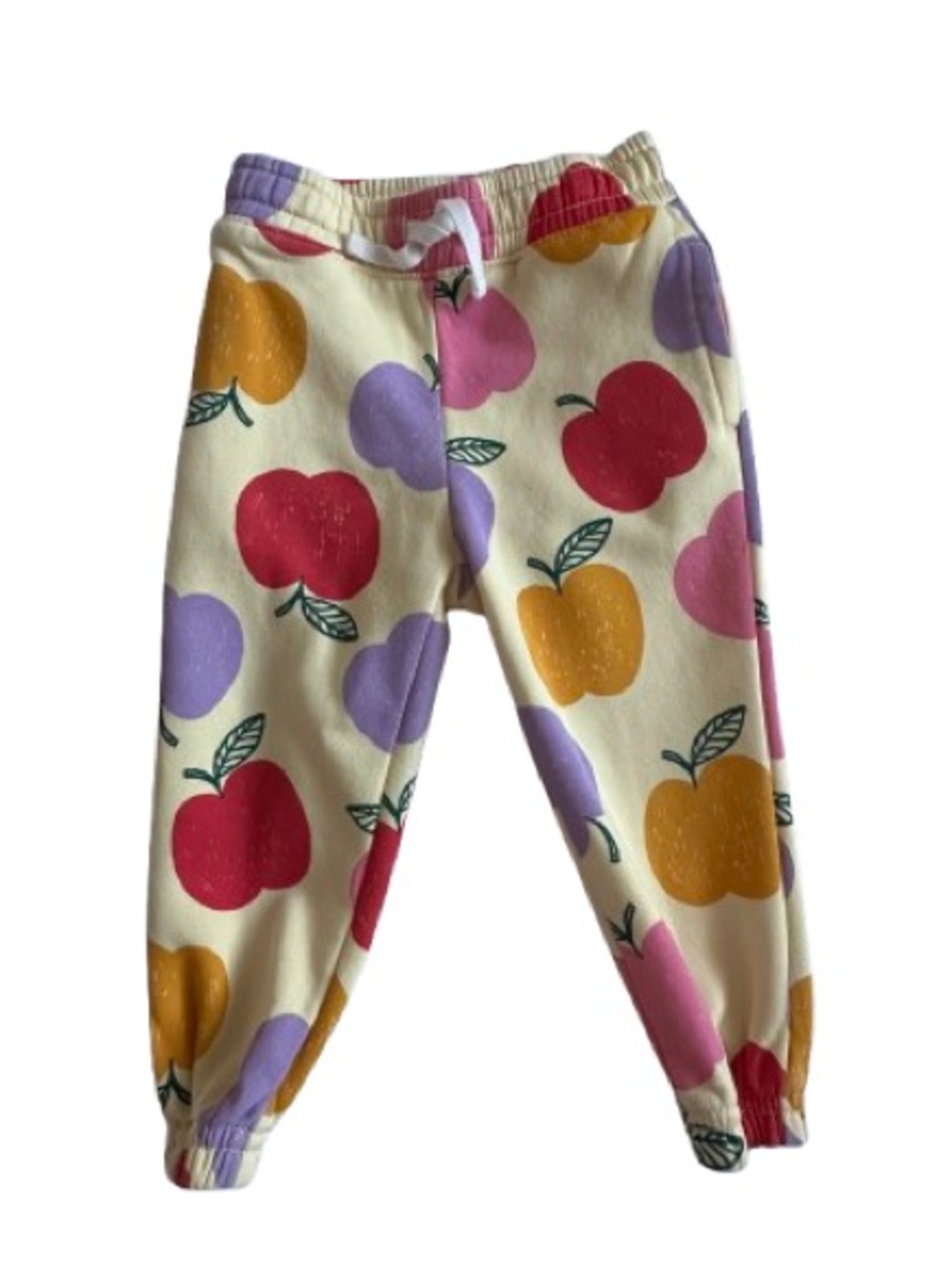Old Navy Baby Girl 18-24M Cream Hoodie & Joggers Set with Apple Multicolor Print - Picture 6 of 14